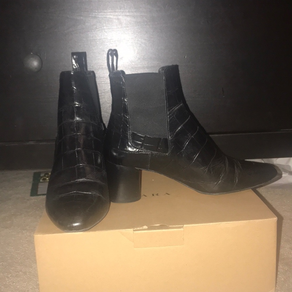 Black barely worn booties